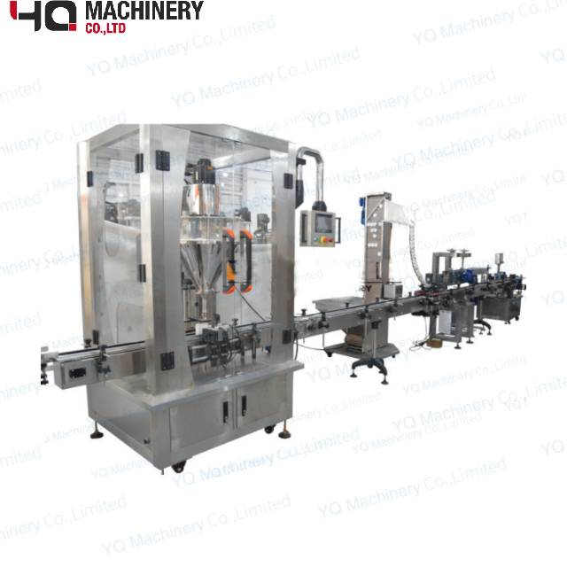 Powder Canning Line For Tin Can Bottle Jar Filling Capping And Labeling Packaging Machines