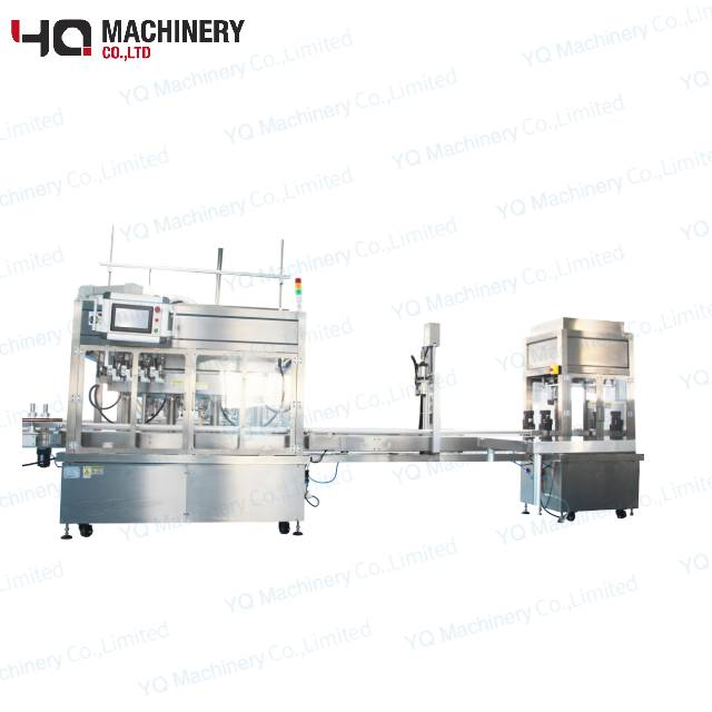 High Speed Bottle Filling Line 4 Nozzles Servo Pump Filler And Cap Closing Machines